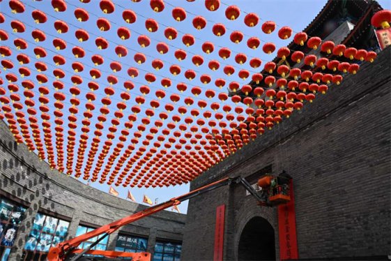 山东即墨:大红灯笼高高挂,喜气洋洋迎新春